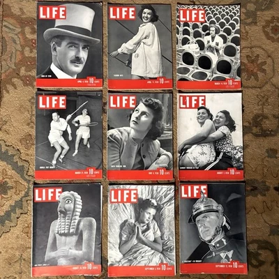 1938 Life Magazine Vintage Lot 9 Issues 1930’s Old Pre-WWII Ads Fashion Sports - Image 1 of 4