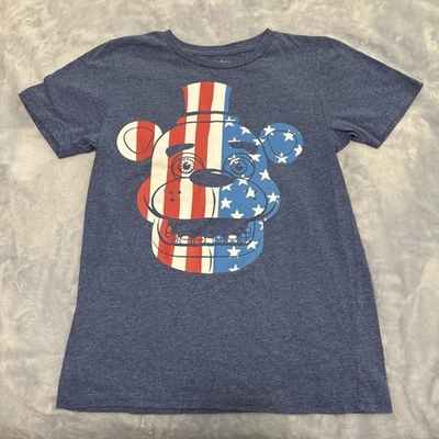 Five Night At Freddy's Youth T-Shirt Patriotic Graphic Blue size L Short Sleeve - Image 1 of 4