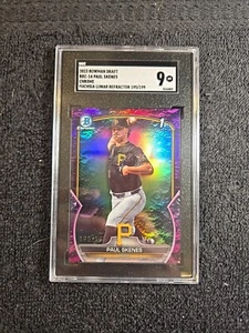 2023 PAUL SKENES (RC) 195/199 SGC 9 Bowman Chrome #BDC-14 Fuchsia ~1stB - Picture 1 of 5