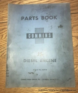 CUMMINS JS DIESEL ENGINE PARTS MANUAL 1954 6229-D - Imagen 1 de 2
