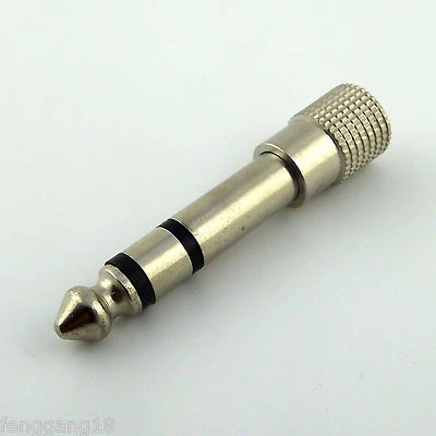 Nickel 6.35mm 1/4" Male to 3.5mm Female Stereo Headphone Audio Adapter Converter - Image 1 of 4
