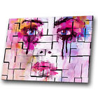 Canvas Print Framed Small Wall Art Photo Picture Colourful Abstract Woman Face