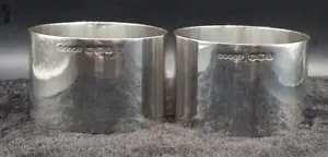 Pair Of 1944 Old English Sterling 925 Silver Napkin Rings. Perfect for Engraving - Picture 1 of 13