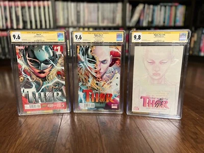 Джейн Фостер Тор набор Тор #1 Mighty Thor #1 #706 CGC 9.6 9.8 подписанный Джейсон Аарон - Изображение 1 из 4