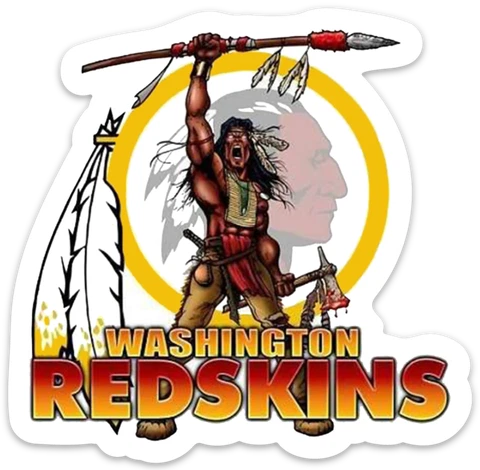 Washington Redskins w/ Indian Chief Warrior NFL Mascot Die-Cut MAGNET Cover