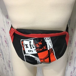 Vintage 90s 1995 Six Flags on Track Theme Park Nylon Fanny Pack Adjustable  - Picture 1 of 12