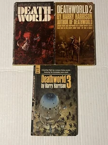 Deathworld Trilogy Vol. 1-3 Harry Harrison Vintage 1960s Paperbacks Sci-Fi - Picture 1 of 17
