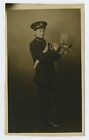 A Young Cornet Player Military Band Vintage Real Photograph Postcard D3