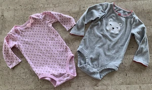 Lot of 2 Carter's Girls 18 mo. One Piece Set Snap 100% Cotton - Picture 1 of 6