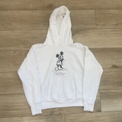 Uniqlo Disney Mickey Mouse White Pullover Hoodie Women's Small Graphic Sweater - Image 1 of 4