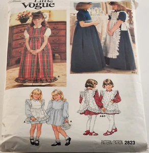 Vestido y espinaca vintage con patrón de costura para niña talla 3 a 6X - Imagen 1 de 3