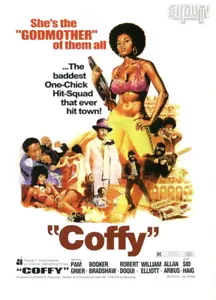 COFFY - Pam Grier Mini Poster Giapponese Originale Chirashi - Foto 1 di 5