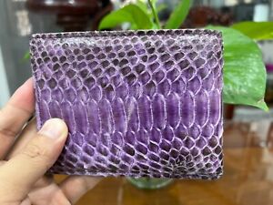 Purple Color Genuine Python Leather Skin Men Bifold Wallet,Cardholder