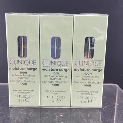 Clinique Moisture Surge 100h Auto Replenishing Hydrator .17 Oz./5ml NIB X3! - Image 1 of 4