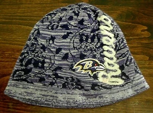 Reebok NFL BALTIMORE RAVENS OSFA Purple KNIT HAT Cap OSFM EUC - Picture 1 of 5