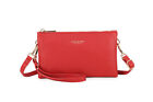 Small Plain Clutch Bag Purse Cross Body with Wristlet Over Shoulder Long Strap