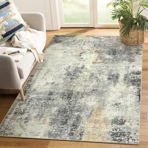 Modern Abstract Area Rug 3X5 Gray Washable Entry Rug Soft Non-Slip Contemporary - Picture 1 of 11