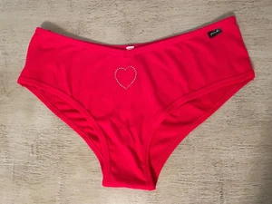 Victoria's Secret PINK Cheekster Ribbed Panty Red Rhinestones, Size L, Large,NWT - Picture 1 of 6