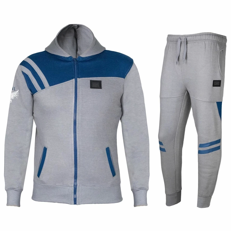 A2Z 4 KIDS® Boys Kids Fashion Grey Zipped Fleece Hooded Top & Jogging Bottoms Full Tracksuit
