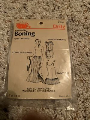 Vintage Dritz 565 Rigilene Polyester Boning 2yd-White - Image 1 of 3