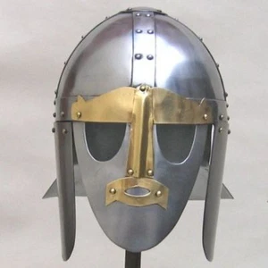 SUTTON HOO ARMOR HELMET ~ MEDIEVAL KNIGHT COSTUME ~ ARMOR ~ CRUSADER HELM - Picture 1 of 1