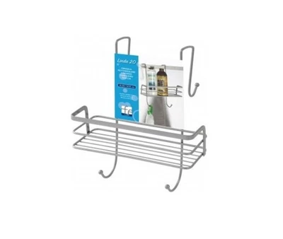 MENSOLA 1 RIPIANO RETTANGOLARE CON GANCIO DOCCIA 25,5X11X32CM NO RUGGINE/POLVERE - Immagine 1 di 4