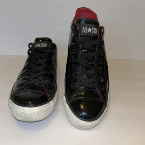 Converse Chuck Taylor All Star Black Patent Leather Low Top Mens 10/ Womens 12 - Picture 1 of 14