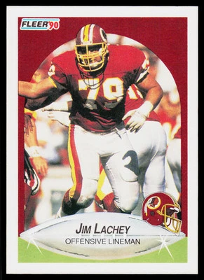 Jim Lachey, 1990 Fleer Football Card, #158, Washington Redskins, - Image 1 of 2