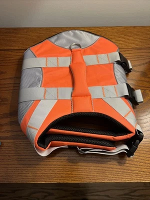 Chaleco de seguridad reflectante fluorescente para mascotas al aire libre chaqueta de visibilidad para mascotas grande Foto 1 de 4