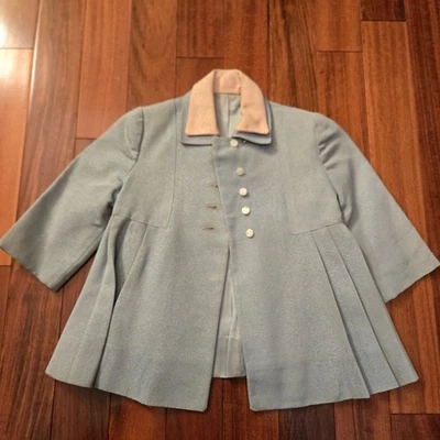 Vintage 40s 50s Kids Toddler Craft Dress Coat Light Blue Casual Special Occasion - Image 1 of 4