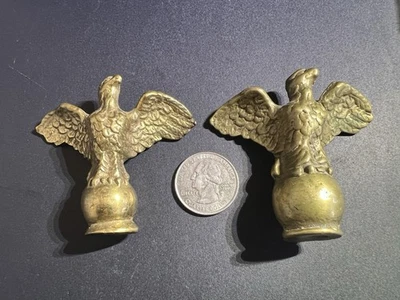 2x Brass Eagle Flag Pole Topper - Image 1 of 4