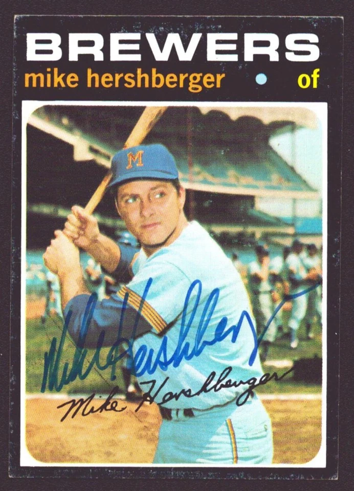 Mike Hershberger 1971 Topps #149 Autógrafo Cerveceros Firmado Automáticamente A's d.2012 Foto 1 de 1