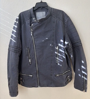 Denim & Supply Ralph Lauren ZIP UP biker JEAN chaqueta negra XXL NUEVO CON ETIQUETAS NUEVO Foto 1 de 4