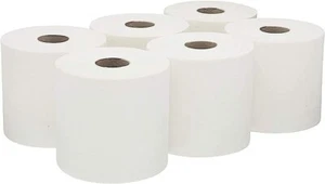 6x Centre Feed Rolls 2Ply White Embossed Kitchen Hand Paper Towel Office Work - Picture 1 of 7