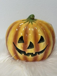 Vintage 1967 Relpo 2154 Pumpkin Face Halloween Jack O Lantern JOL Planter Vase - Picture 1 of 7