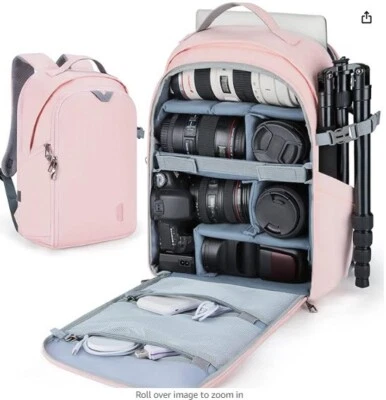Фотоаппарат рюкзак BAGSMART DSLR SLR камеры сумка рюкзак, розовый - Изображение 1 из 4