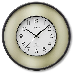 Moderne Funk Wanduhr Gold Rund Zahlen Mineralglas - ATLANTA 4540/9 - Bild 1 von 1