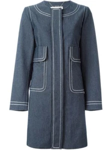 New MICHAEL KORS blue denim effect coat SMALL RRP £255 - Picture 1 of 7