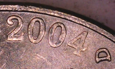 2004 D Jefferson Nickel, Faint 4/Double Mint Mark, DDR Errors; US Old Coin Money - Image 1 of 4