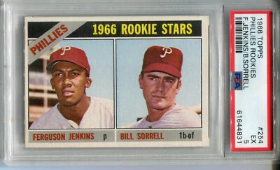 1966 Topps #254 Ferguson Jenkins Rookie PSA 5 EX Philadelphia Phillies - Image 1 of 2
