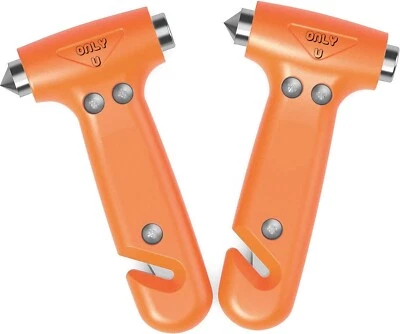 Herramienta de escape de martillos de emergencia para automóvil, rompe ventanas y cortador de cinturón de seguridad - Paquete de 2 Foto 1 de 4