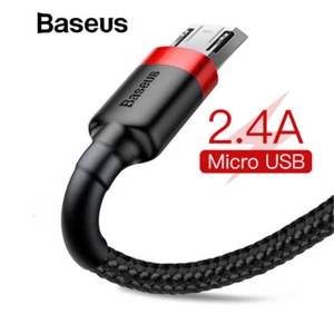 Baseus 2.4A Micro USB 2.0 Fast Charge Charging USB Data Sync Nylon Cable Cord - Picture 1 of 14