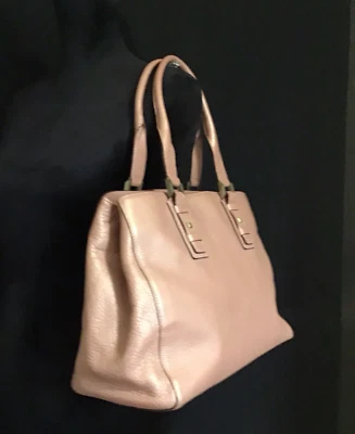 Ellen Tracey розовый мягкой кожи наплечная сумка, сумка с короткими ручками, сумочка-14» L x 9» H x 6» D - Изображение 1 из 4