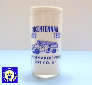 Vidrio para beber vintage bicentenario 1765-1965 Shoemakersville Fire Co. #1 - Imagen 1 de 4