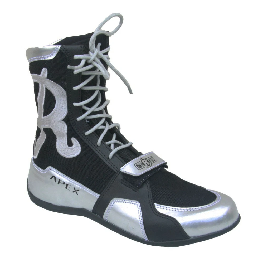 Ringside Apex Elite Shoe12 Hi-Top Low Top Boxing Shoes Boots - Black Red White - Image 1 of 1