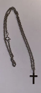 Sterling Silver Cross Pendant Necklace Christian Religious Religion Bible Signs - Picture 1 of 4