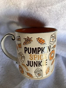 Pumpkin Spice Junkie Jumbo 21 oz Coffee Mug Spectrum Designz Autumn Fall 3D - Picture 1 of 5