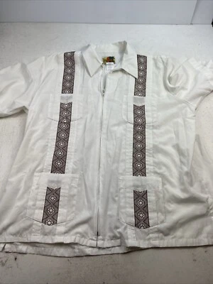 Camisa Guayabera Para Hombre Talla XL Blanca La Original Genuina Haband Cremallera y Bolsillos Foto 1 de 4