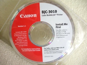 2000 CANON BJC-3010 PRINTER DRIVER INSTALL CD + PRINTMASTER SE + JEWEL CASE - Picture 1 of 1