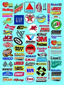 WHITE VINYL Sticker Gang SPONSOR SHEET 28-R/C MODEL Decals 1/12-1/10-ARRMA-Losi - Picture 1 of 10